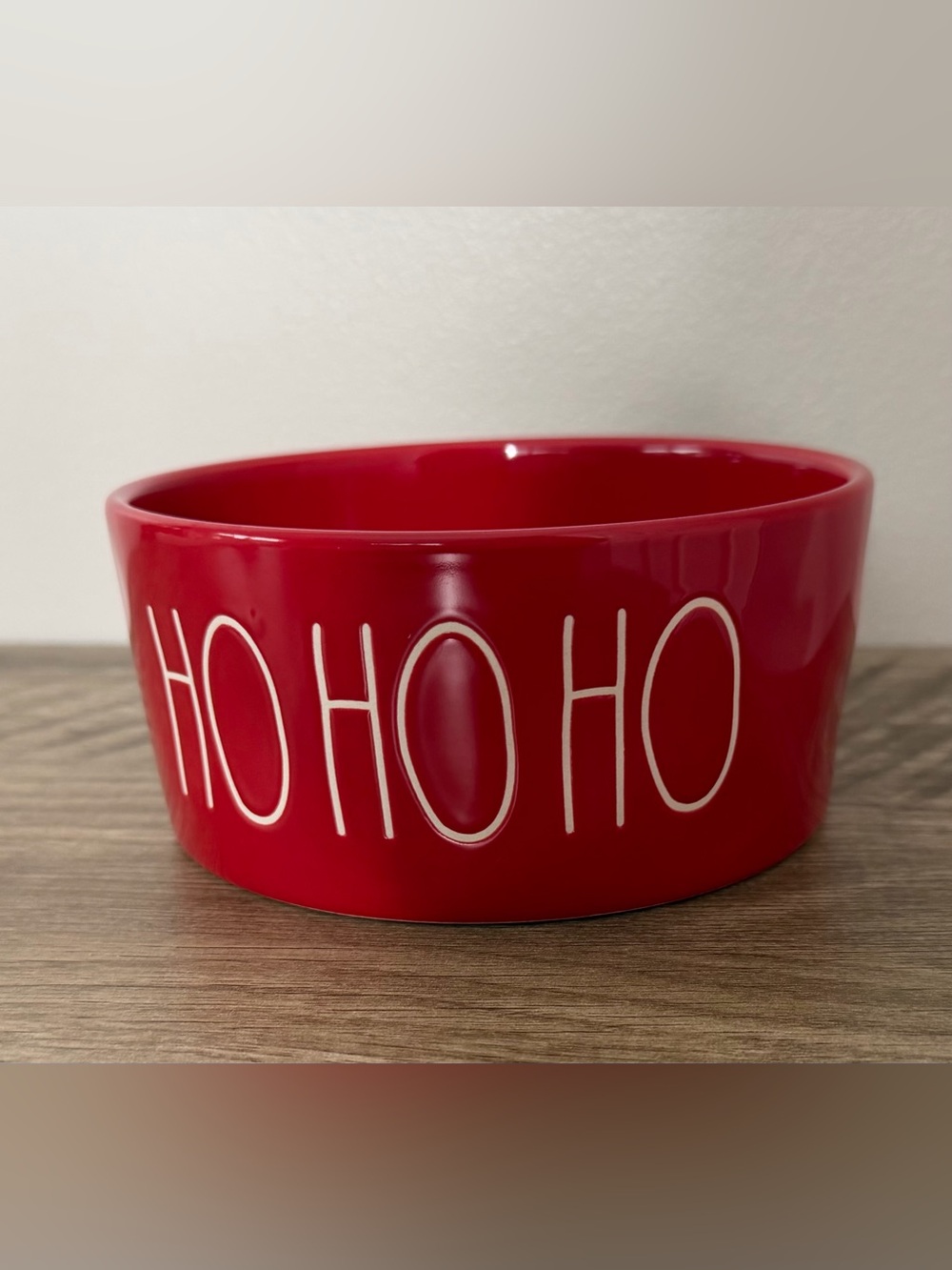 Rae Dunn Artisan Collection Ho Ho Ho Red Ceramic Pet Bowl